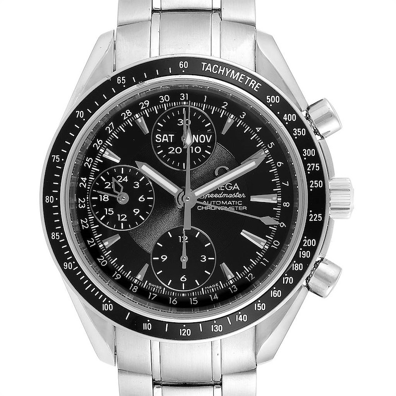 Omega Speedmaster Day-Date 40 Chronograph Watch 3220.50.00 Papers SwissWatchExpo