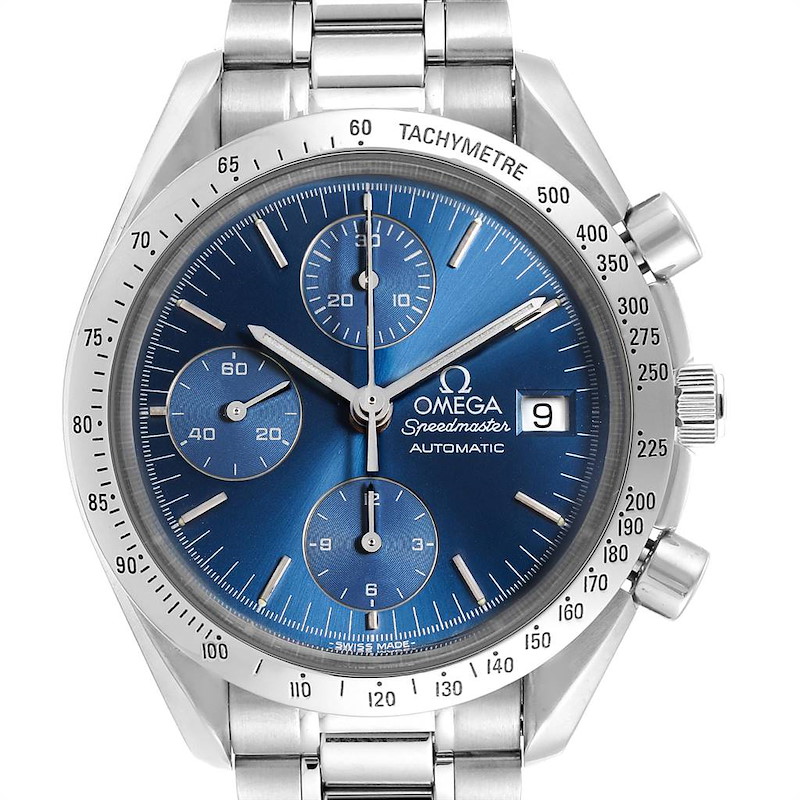 Omega Speedmaster Date Blue Dial Steel Mens Watch 3511.80.00 SwissWatchExpo