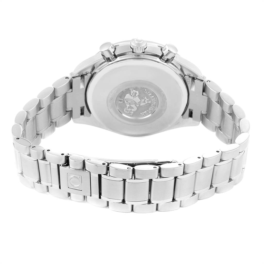This image shows the back side and bracelet of the Omega Speedmaster 3523.30.00 Men
s Stainless Steel Silver Dial 3523.30.00 Men
s Stainless Steel Silver Dial watch.