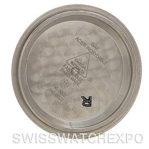 The image shows the inside case back of an Omega Speedmaster SPEEDMASTER PROFESSIONAL Men
s Stainless Steel Black Dial SPEEDMASTER PROFESSIONAL Men
s Stainless Steel Black Dial model.