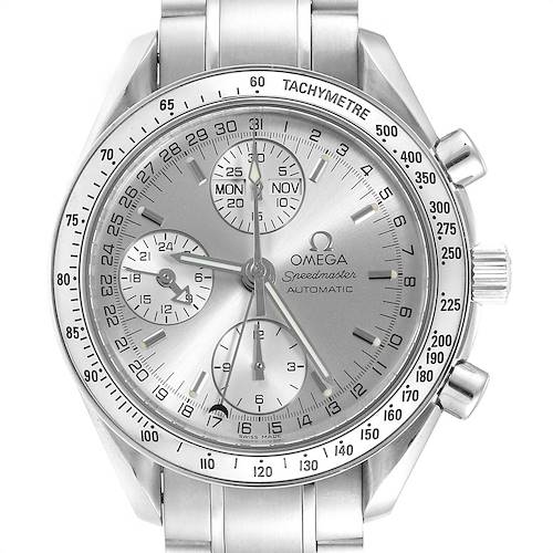 Photo of Omega Speedmaster Day Date Chrono Silver Dial Watch 3523.30.00 Box Card