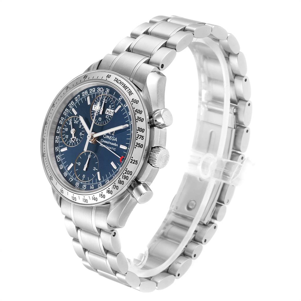 Omega Speedmaster 39mm Day-Date Blue Dial Mens Watch 3523 ...