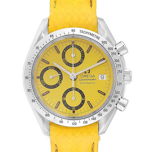 Photo of Omega Speedmaster Date Yellow Dial Steel Mens Watch 3511.12.00 Card