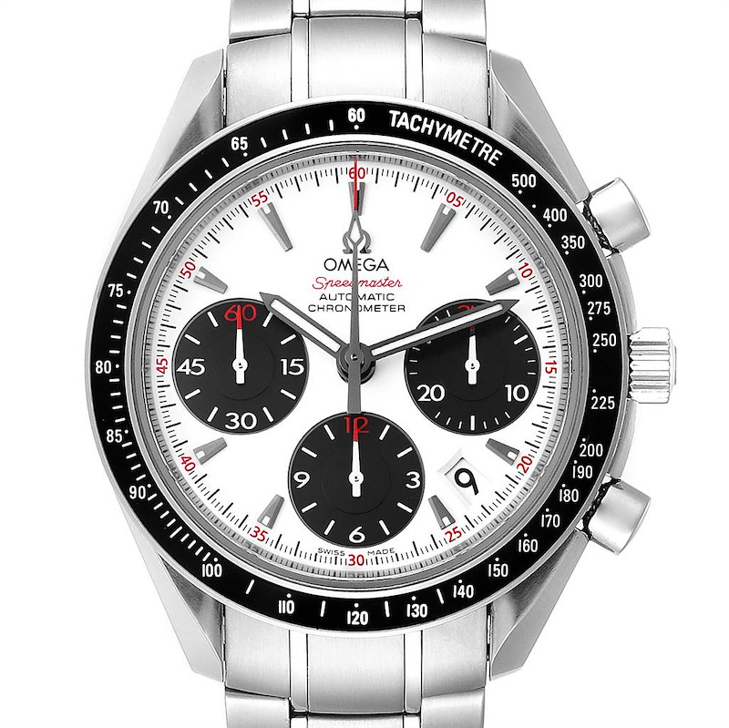 Omega Speedmaster Date White Panda Dial Watch 323.30.40.40.04.001 Card SwissWatchExpo