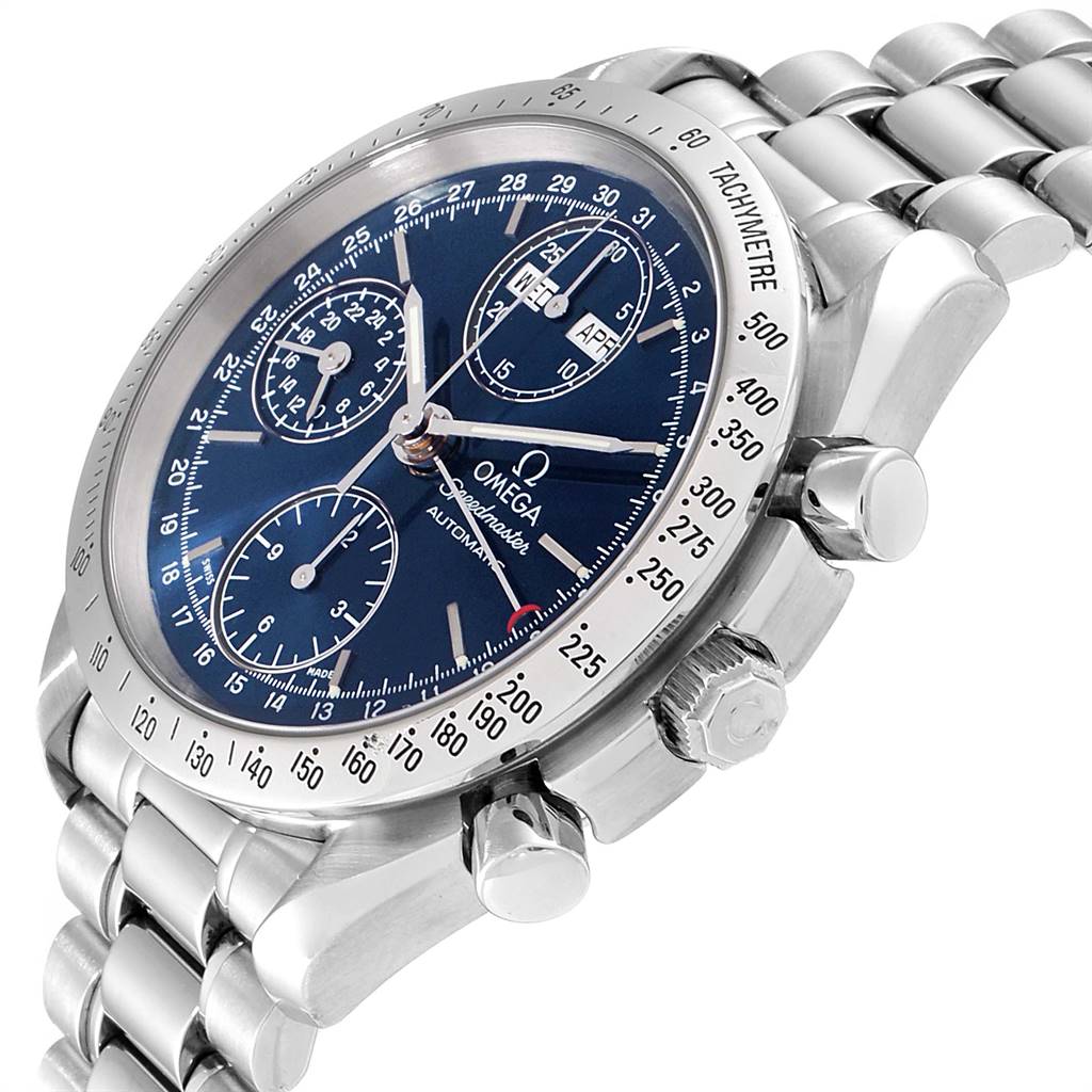 omega speedmaster day date blue