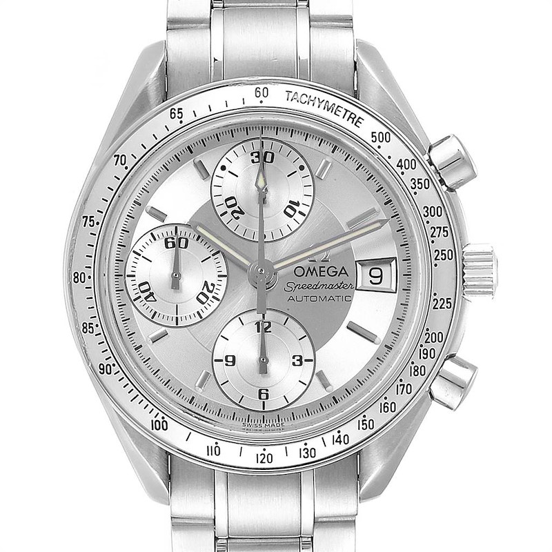 Omega Speedmaster Date Silver Dial Automatic Steel Mens Watch 3513.30.00 SwissWatchExpo