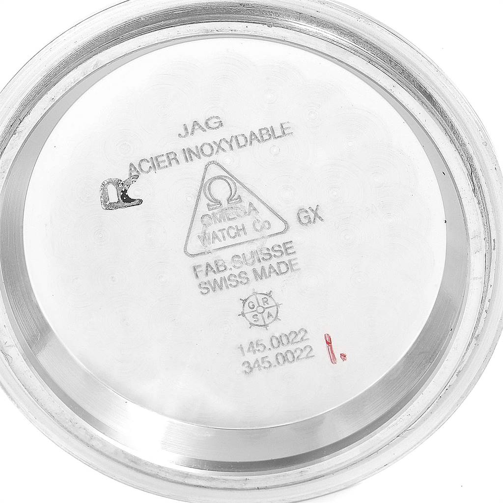 This image shows the interior case back of an Omega Speedmaster 3570.50.00 Men
s Stainless Steel Black Dial 3570.50.00 Men
s Stainless Steel Black Dial watch, displaying model numbers and branding.