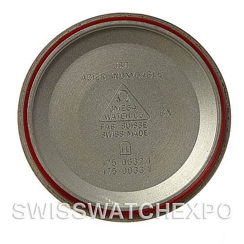 This image shows the inside case back of the Omega Speedmaster 3810.12.40 Men's Stainless Steel Yellow Dial 3810.12.40 Men's Stainless Steel Yellow Dial watch, displaying various engravings and markings.