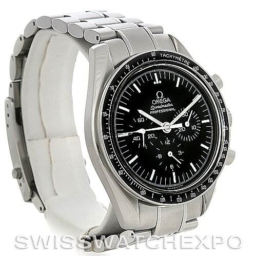 The image shows an Omega Speedmaster 3572.50.00 Men
s Stainless Steel Black Dial 3572.50.00 Men
s Stainless Steel Black Dial watch at a front-facing angle, displaying the face, bezel, and bracelet.