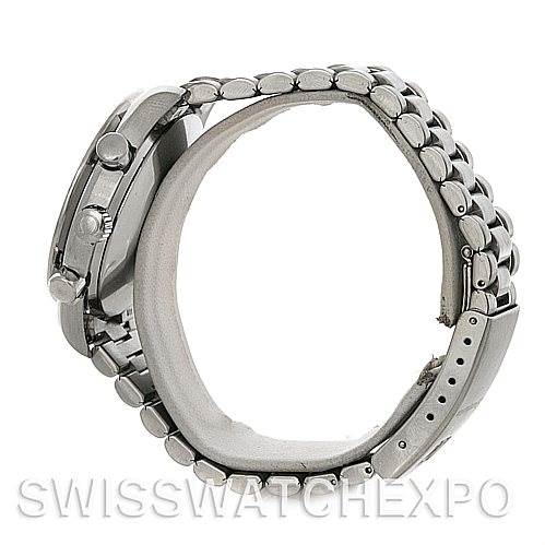 The image shows a side profile of the Omega Speedmaster 3510.50 Men's Stainless Steel Black Dial 3510.50 Men's Stainless Steel Black Dial watch, focusing on the bracelet and clasp.