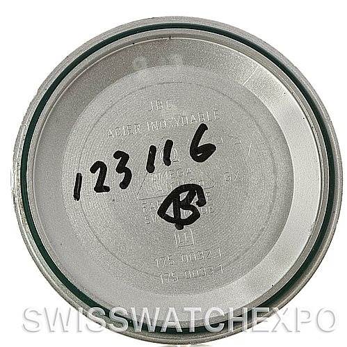 This image shows the inside of an Omega Speedmaster 3510.50 Men's Stainless Steel Black Dial 3510.50 Men's Stainless Steel Black Dial watch case back, viewed from a top-down angle.