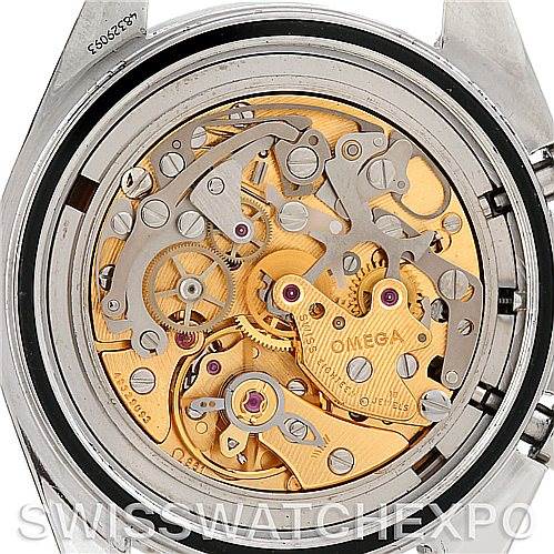 This image shows the intricate mechanics of the Omega Speedmaster 3594.50.00 Men's Stainless Steel Black Dial 3594.50.00 Men's Stainless Steel Black Dial's movement from a back case view.