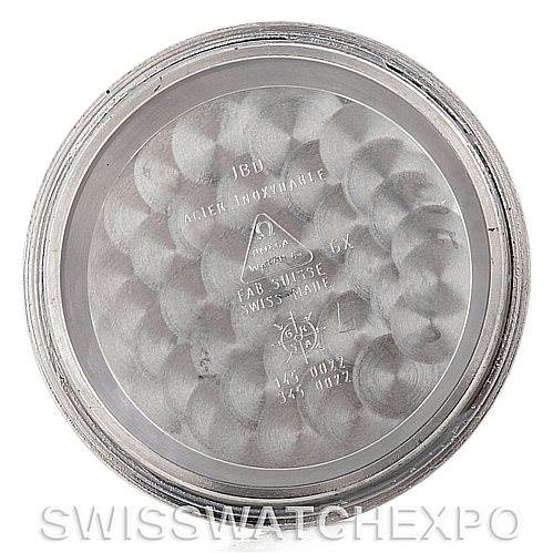 This image shows the case back of an Omega Speedmaster 3570.50.00 Men
s Stainless Steel Black Dial 3570.50.00 Men
s Stainless Steel Black Dial watch viewed from the inside.