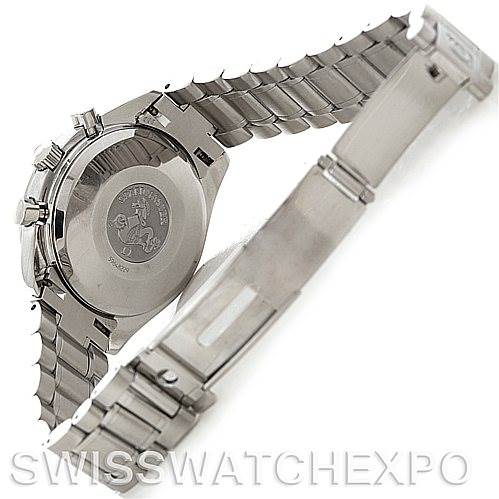 The image shows the back and partially opened bracelet of the Omega Speedmaster 3513.50.00 Men's Stainless Steel Black Dial 3513.50.00 Men's Stainless Steel Black Dial watch.