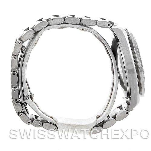 This side view of the Omega Speedmaster 3513.50.00 Men's Stainless Steel Black Dial 3513.50.00 Men's Stainless Steel Black Dial watch shows the bracelet and watch case profile.