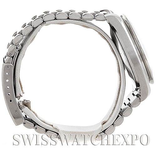 The image shows a side view of the Omega Speedmaster 3510.50.00 Men
s Stainless Steel Black Dial 3510.50.00 Men
s Stainless Steel Black Dial watch, highlighting its bracelet and case profile.