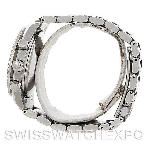 The image shows a side view of an Omega Speedmaster 3513.30.00 Men
s Stainless Steel Silver Dial 3513.30.00 Men
s Stainless Steel Silver Dial watch, focusing on the bracelet and case profile.