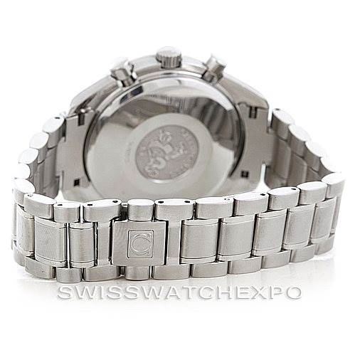 This image shows the back and bracelet of the Omega Speedmaster 3513.30.00 Men
s Stainless Steel Silver Dial 3513.30.00 Men
s Stainless Steel Silver Dial watch, including the clasp and caseback details.