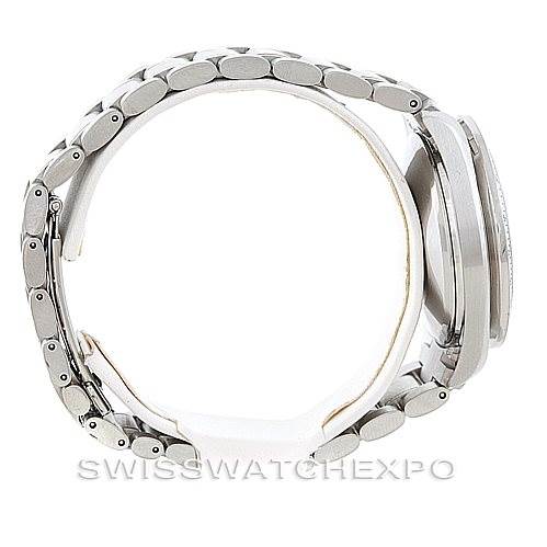 This image shows a side profile view of the Omega Speedmaster 3513.30.00 Men
s Stainless Steel Silver Dial 3513.30.00 Men
s Stainless Steel Silver Dial, highlighting its stainless steel bracelet and case.