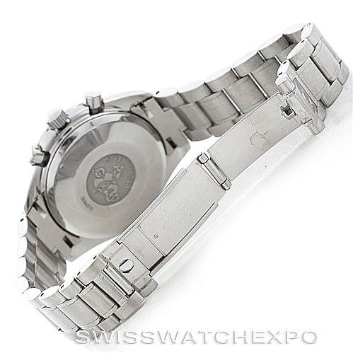 This image shows the back case and bracelet of an Omega Speedmaster 3220.50.00 Men
s Stainless Steel Black Dial 3220.50.00 Men
s Stainless Steel Black Dial watch from a rear angle.