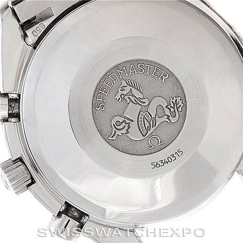 This image shows the back case of an Omega Speedmaster 3220.50.00 Men
s Stainless Steel Black Dial 3220.50.00 Men
s Stainless Steel Black Dial watch.