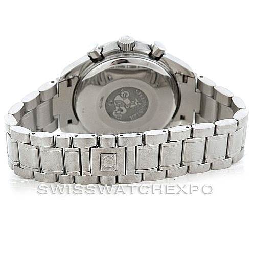 This image shows the back side and bracelet of an Omega Speedmaster 3523.80.00 Men
s Stainless Steel Blue Dial 3523.80.00 Men
s Stainless Steel Blue Dial watch, with visible clasp and caseback details.