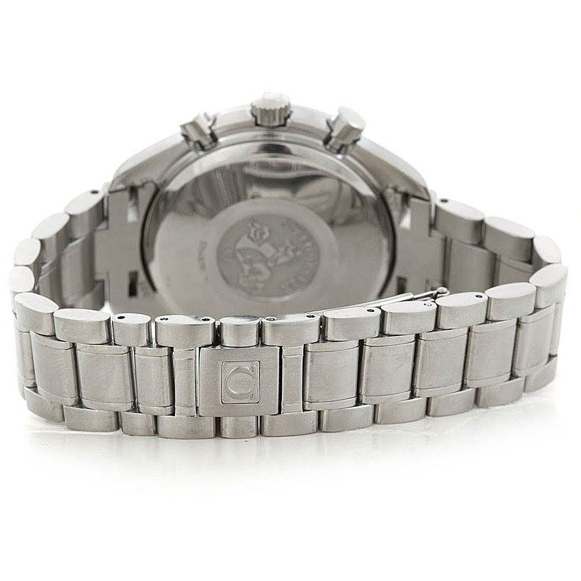 The image shows the back case and bracelet of an Omega Speedmaster 3513.30.00 Men
s Stainless Steel Silver Dial 3513.30.00 Men
s Stainless Steel Silver Dial watch from a rear angle.