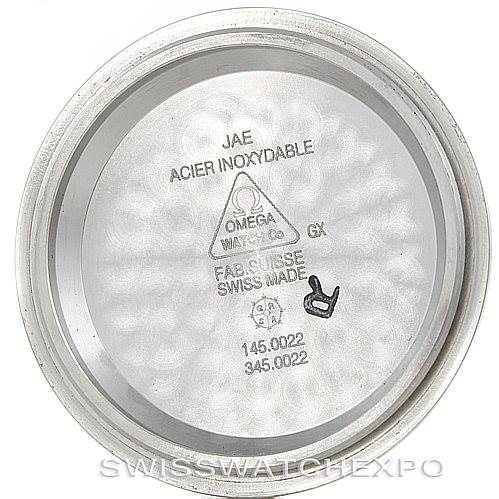 This is the inside of the case back for an Omega Speedmaster 3570.50.00 Men
s Stainless Steel Black Dial 3570.50.00 Men
s Stainless Steel Black Dial watch, displaying various model numbers and inscriptions.