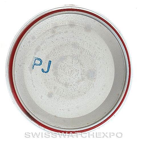 This is the inside view of the case back of an Omega Speedmaster 3510.50.00 Men
s Stainless Steel Black Dial 3510.50.00 Men
s Stainless Steel Black Dial watch.