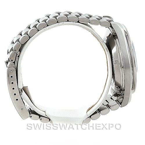 The image shows a side view of the Omega Speedmaster 3590.50.00 Men's Stainless Steel Black Dial 3590.50.00 Men's Stainless Steel Black Dial watch, highlighting its bracelet and case.