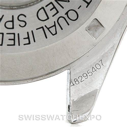 The image shows the case back and a lug of an Omega Speedmaster 3590.50.00 Men's Stainless Steel Black Dial 3590.50.00 Men's Stainless Steel Black Dial watch, with part of the serial number visible.