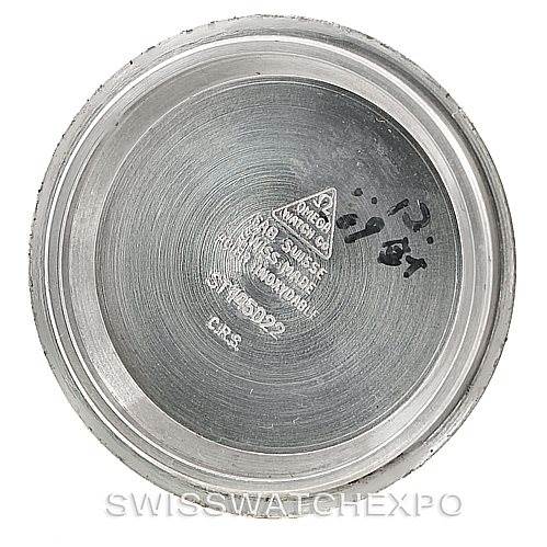 This image shows the inside case back of an Omega Speedmaster Men
s Stainless Steel Black Dial Men
s Stainless Steel Black Dial watch.