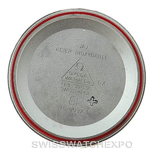 This image shows the inside case back of an Omega Speedmaster 3510.50.00 Men
s Stainless Steel Black Dial 3510.50.00 Men
s Stainless Steel Black Dial watch, featuring its model details and brand markings.