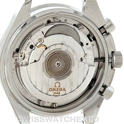 This image shows the movement and inner components of an Omega Speedmaster 3510.50.00 Men
s Stainless Steel Black Dial 3510.50.00 Men
s Stainless Steel Black Dial watch from the back angle.