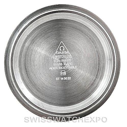 This image shows the interior case back of the Omega Speedmaster Men
s Stainless Steel Black Dial Men
s Stainless Steel Black Dial model.