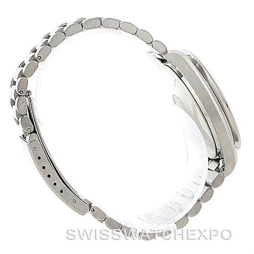 The image shows a side view of an Omega Speedmaster 3510.50.00 Men
s Stainless Steel Black Dial 3510.50.00 Men
s Stainless Steel Black Dial watch, focusing on the bracelet and case.