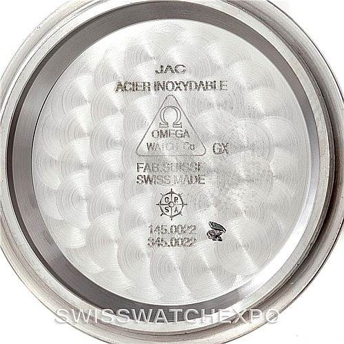 This image shows the inner side of the case back of an Omega Speedmaster 3570.50.00 Men
s Stainless Steel Black Dial 3570.50.00 Men
s Stainless Steel Black Dial watch.