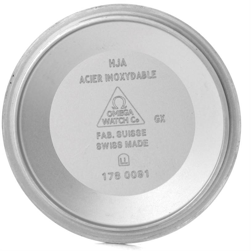 This image shows the inside case back of the Omega Speedmaster 324.30.38.40.06.001 Stainless Steel Grey Dial 324.30.38.40.06.001 Stainless Steel Grey Dial watch, marked with manufacturer details and specifications.