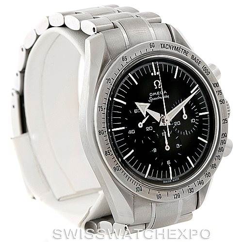 The image shows an Omega Speedmaster 3594.50.00 Men
s Stainless Steel Black Dial 3594.50.00 Men
s Stainless Steel Black Dial watch at a slight angle, highlighting the tachymeter bezel, dial, and stainless steel bracelet.