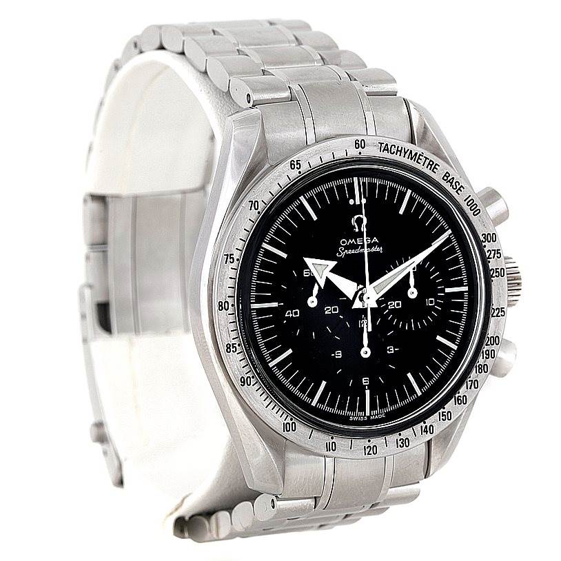 The image shows an Omega Speedmaster 3594.50.00 Men
s Stainless Steel Black Dial 3594.50.00 Men
s Stainless Steel Black Dial watch from a front-left angle, displaying its bezel, dial, and bracelet.