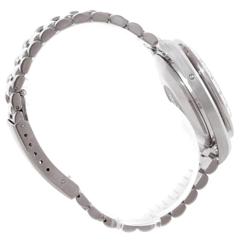 The image shows a side view of an Omega Speedmaster 3523.30.00 Men
s Stainless Steel Silver Dial 3523.30.00 Men
s Stainless Steel Silver Dial watch, highlighting the bracelet, clasp, and side of the case.