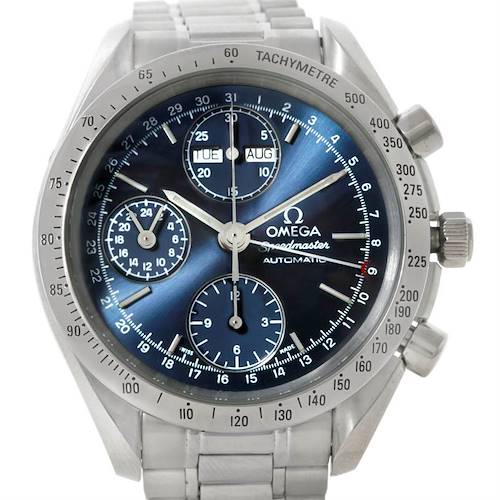 Photo of Omega Speedmaster Automatic Day Date Blue Dial Mens Watch 3523.80.00