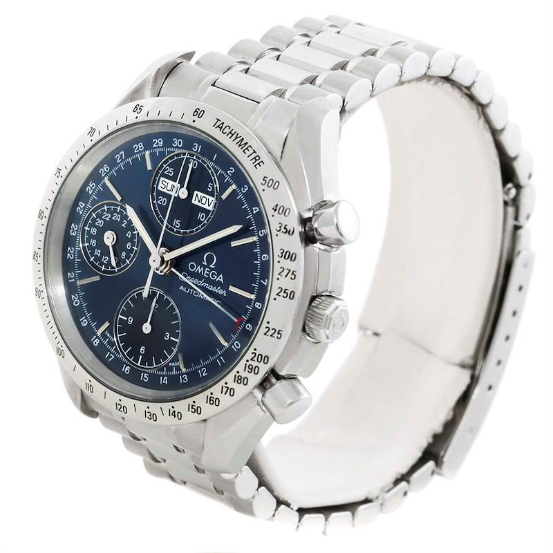 Omega Speedmaster Automatic Day Date Blue Dial Mens Watch 3523.80.00 SwissWatchExpo