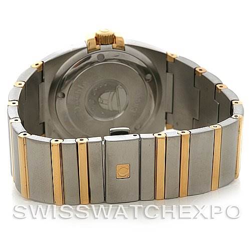 This image shows the back case and bracelet of the Omega Constellation 1211.30.00 OR 12133000 Men's Steel and Gold (two tone) Silver Dial 1211.30.00 OR 12133000 Men's Steel and Gold (two tone) Silver Dial watch, viewed from the rear.