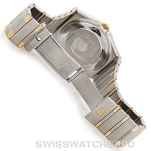 This image shows the back and bracelet of an Omega Constellation 1302.30.00 Men's Steel and Gold (two tone) Silver Dial 1302.30.00 Men's Steel and Gold (two tone) Silver Dial watch.