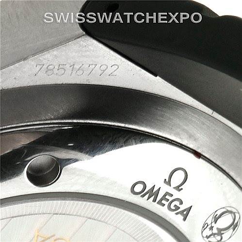 This image shows a close-up of the case back and serial number of an Omega Constellation 1819.51.91 Men's Stainless Steel Black Dial 1819.51.91 Men's Stainless Steel Black Dial watch.