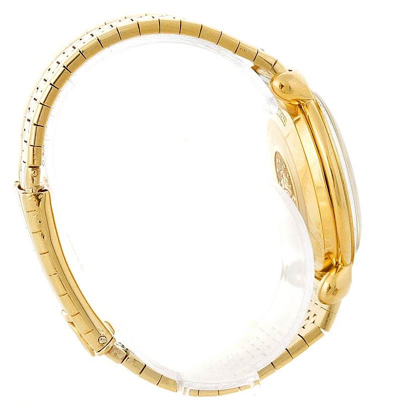 This image shows the side view of the Omega Constellation 14365 Men's Yellow Gold Champagne Dial 14365 Men's Yellow Gold Champagne Dial watch, highlighting the band and case.