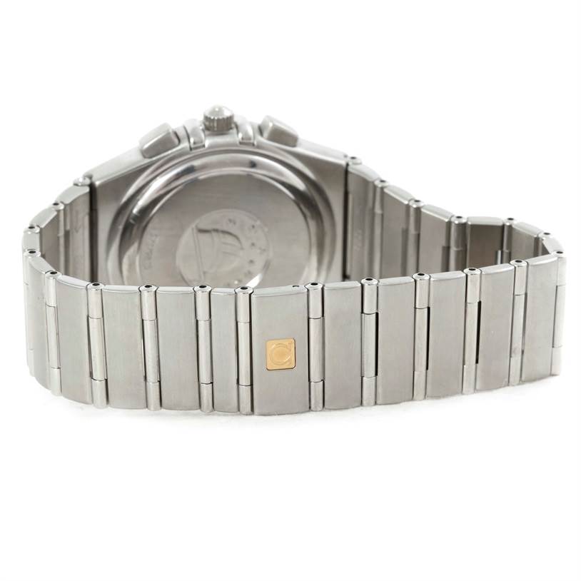 This image shows the back case and bracelet of the Omega Constellation 1542.30.00 Men's Stainless Steel Silver Dial 1542.30.00 Men's Stainless Steel Silver Dial watch from a rear angle.