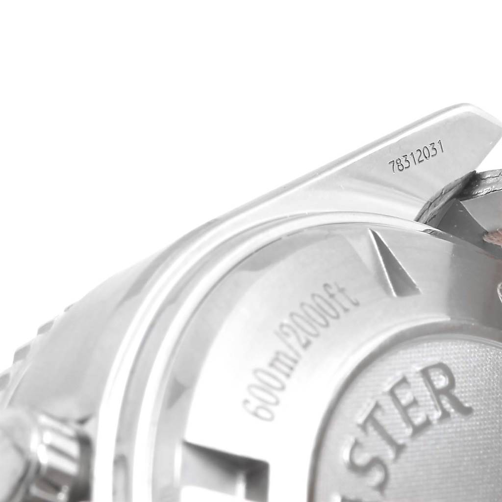 This image shows the back cover and water resistance rating of the Omega Planet Ocean 2910.51.82 Men's Stainless Steel Black Dial 2910.51.82 Men's Stainless Steel Black Dial watch.