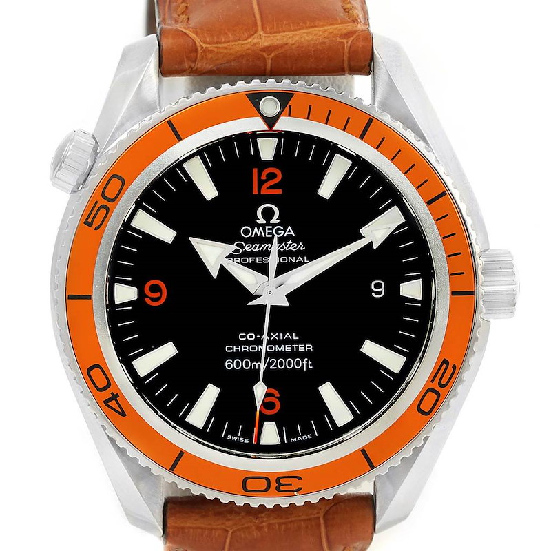 Omega Seamaster Planet Ocean Orange Bezel Watch 2909.50.38 Box Papers SwissWatchExpo
